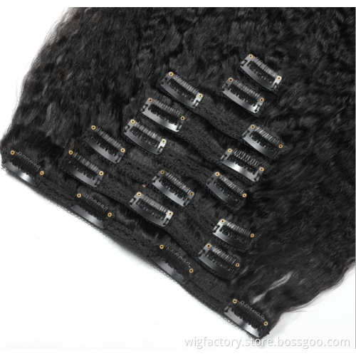 wholesale the best hair vendors Clip in hair extensions human, kinky straight human hair clip in